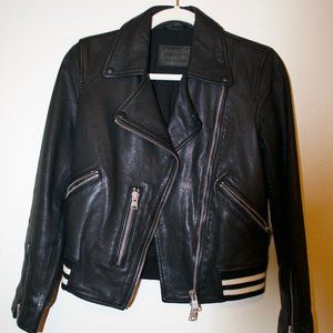 NWOT All Saints Balfern Leather Bomber Jacket